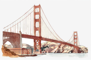 Iconic Golden Gate Bridge illustration