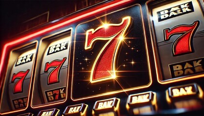 カジノのスロットマシーンと7のマーク