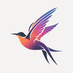 Fototapeta premium Colorful abstract hummingbird vector illustration