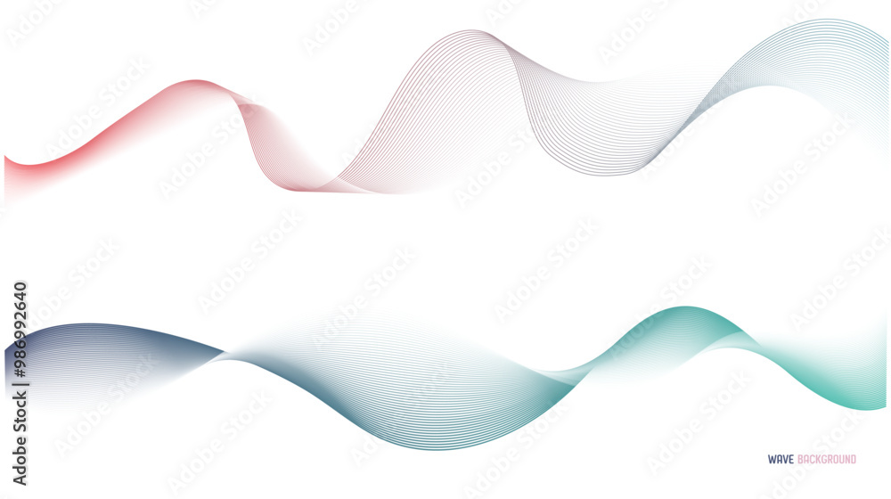 Poster Elegant wave patterns in soft colors create soothing visual effect, perfect for backgrounds or design elements. flowing lines evoke sense of calm and creativity.
