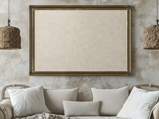 Cozy and Elegant Living Room with Neutral Toned Furniture Plush Pillows and Decorative Accents Creating a Harmonious and Inviting Ambiance