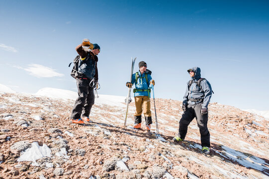 Friends backcountry skiing near Monarch mountain resort