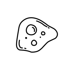 hand drawn asteroid rock