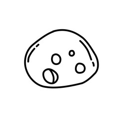 hand drawn asteroid rock