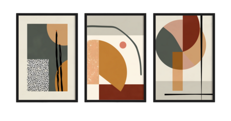 vintage texture art triptych, cover design, illustration, poster, decoration painting wallpaper