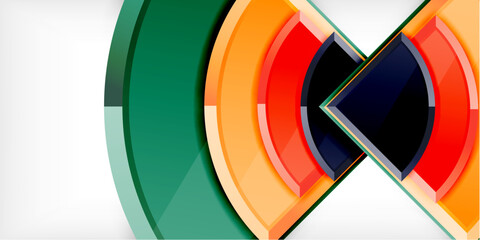 Obraz premium Glossy circles geometric background. Vector Illustration For Wallpaper, Banner, Background, Card, Book Illustration, landing page