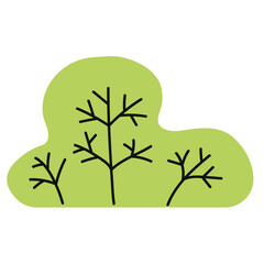 Green tree isolated on a white background. Simple flat style, vector illustration. Tree icon.