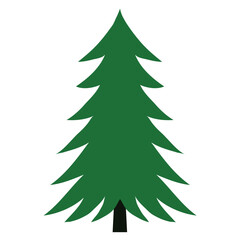 Coniferous tree icon. Simple flat style vector illustration isolated on a white background.