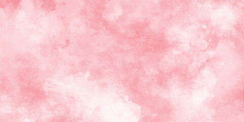 Grunge pastel and soft Pink Watercolor abstract background, soft pastel blush pink grungy watercolor paper texture, beautiful and colorful pink clouds texture with stains, pink cloud sky on art paper.