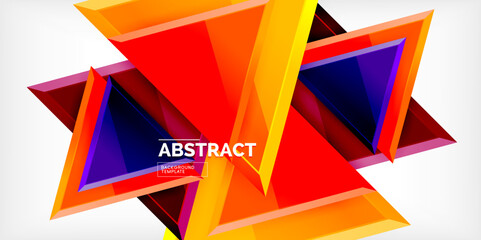 Abstract background - glossy triangles. Vector Illustration For Wallpaper, Banner, Background, Card, Book Illustration, landing page