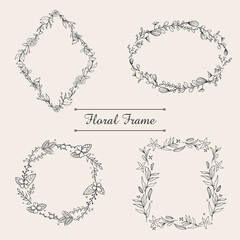 Black White Doodle Floral Frame Vector. Perfect graphics for wedding invitation, greeting cards, invitations, Wedding Party invitations, textile, fabric, stickers, blogs, sublimations, posters, banner