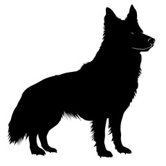 vector silhouette of a norwegian lundehund