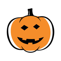Art & Illustration. Pumpkin Face for Halloween Day Party. Halloween Pumpkin Illustration.