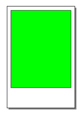 Green screen format photo frame with a little shadow
