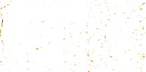 Luxury gold sparkle confetti glitter and zigzag ribbon falling down on transparent background. Vector illustration.
