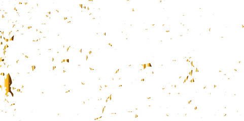 Abstract golden confetti falling down bokeh glitter and zigzag ribbon on transparent background. Design for holyday and celebration background. Vector illustration.