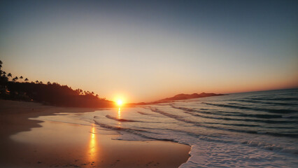 Obraz premium A Sunset on the Shore: A Natural Masterpiece
