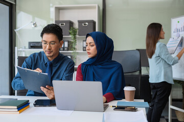 Business people meeting design ideas concept business planning at office.