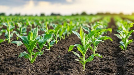 Fertile topsoil under lush crops, symbolizing sustainable land use and conservation