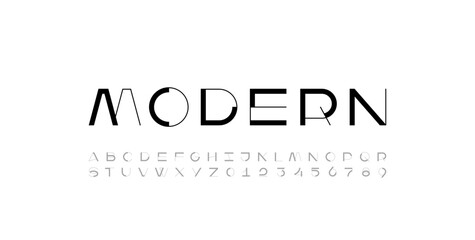 Modern font trendy geometric alphabet