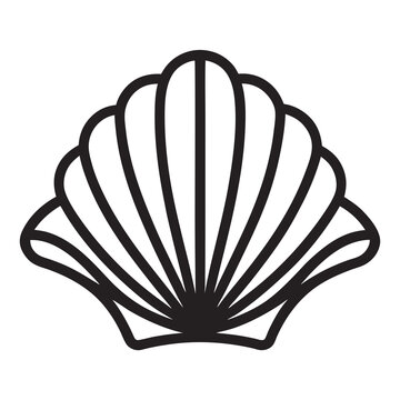 recommend clip art: Seashell silhouette vector illustration on a white background