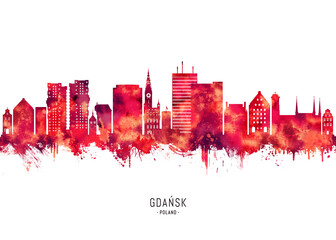 Gdansk Poland Skyline Red © Towseef Dar