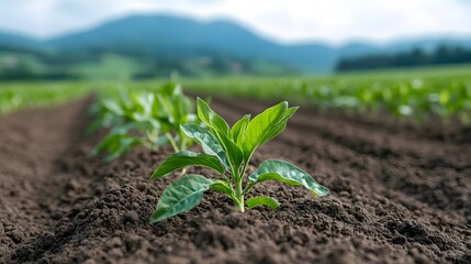 agricultural field seen from the front , Generative AI 