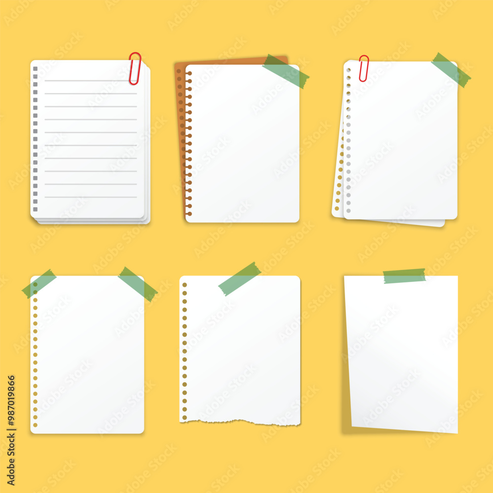 Poster white sheet of paper in flat style. empty paper note vector illustration on isolated background. bla