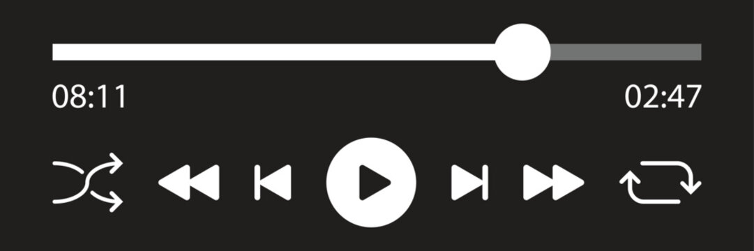 Play button icon in flat style. Music player vector illustration on isolated background. Playback interface sign business concept.