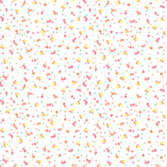 Hand drawn watercolor Halloween jelly beans corn candies and polka dot seamless pattern isolated on white background. Can be used for textile, fabric, scrapbook and other printed products.