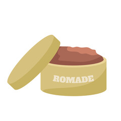 Barber cream or wax for mustache in flat design. Hairstyle pomade cosmetic. Vector illustration isolated.