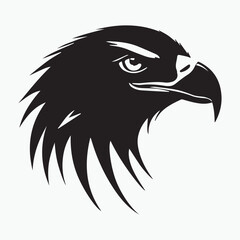 Black eagle head logo Vector Silhouette on white