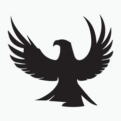 Obraz premium Black eagle head logo Vector Silhouette on white