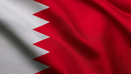 waving bahrain flag, showing flowing flag fabric texture