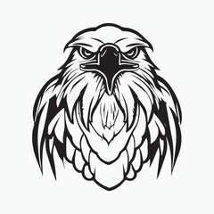 Black eagle head logo Vector Silhouette on white