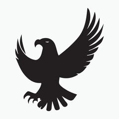 Black eagle head logo Vector Silhouette on white