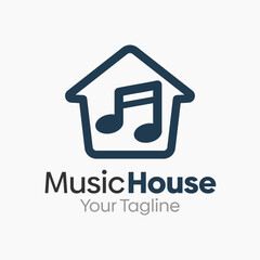 Music House Logo Design Template. Good for Business, Agency, Community and Organization