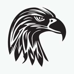 Black eagle head logo Vector Silhouette on white