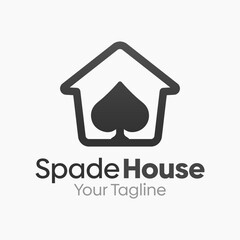 Spade House Logo Design Template. Good for Business, Agency, Community and Organization