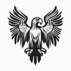 Black eagle head logo Vector Silhouette on white