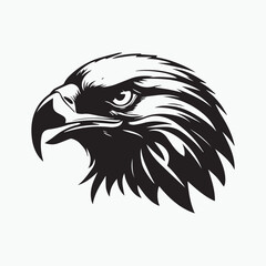Black eagle head logo Vector Silhouette on white