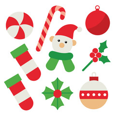        Christmas ornaments vector illustration.
