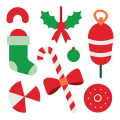        Christmas ornaments vector illustration.
