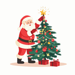 Vector illustration of Santa Claus holding presents, perfect for holiday designs and festive themes