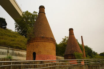 Disused porcelain factory on the banks of the Douro River in Porto, Portugal.