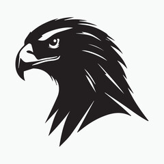 Black eagle head logo Vector Silhouette on white