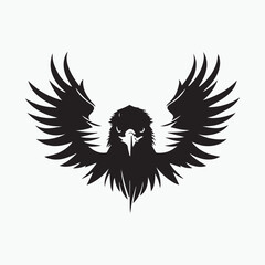 Black eagle head logo Vector Silhouette on white