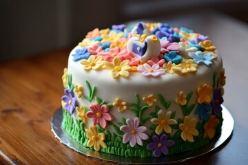 Christian Easter cake background , ai