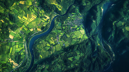 Obraz premium Overview Satellite Image