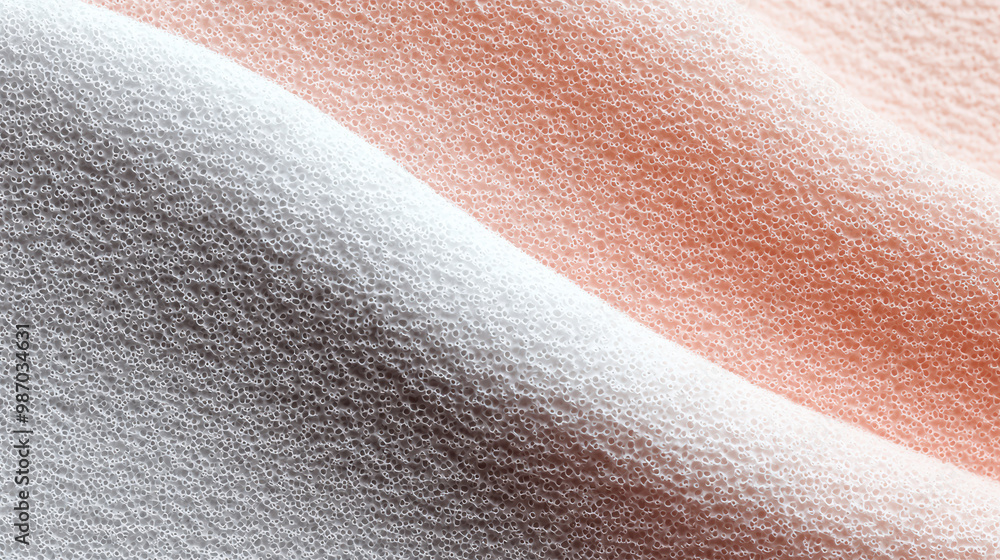 Poster an abstract close-up of textured fabric in soft pastel colors, showcasing delicate patterns and invi